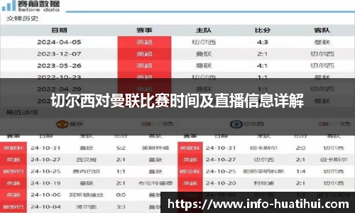 切尔西对曼联比赛时间及直播信息详解